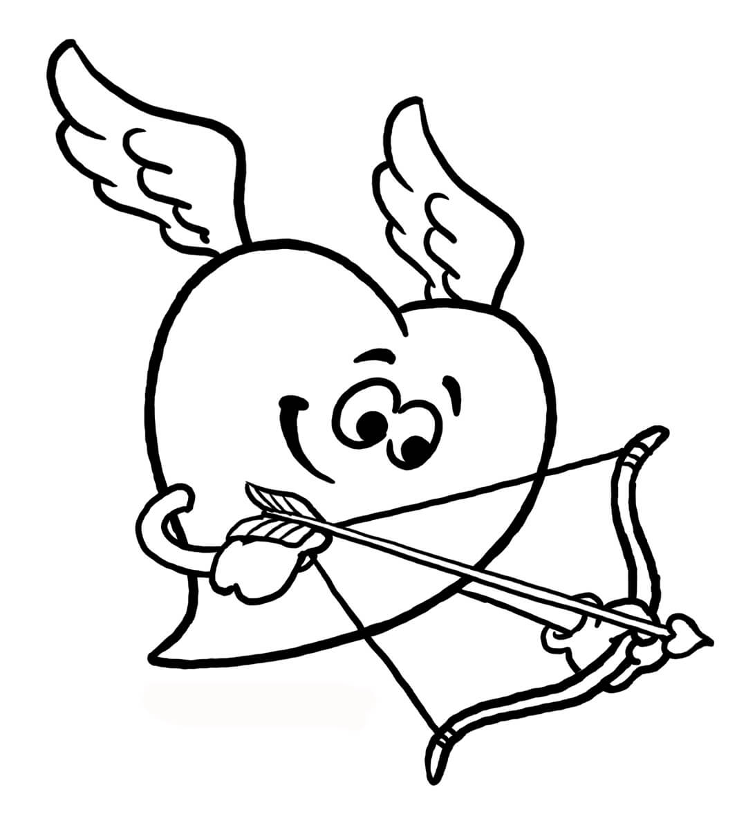 Cupids Heart Coloring Page
