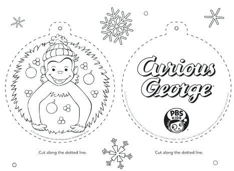 Curious George Christmas Ornament Cutout