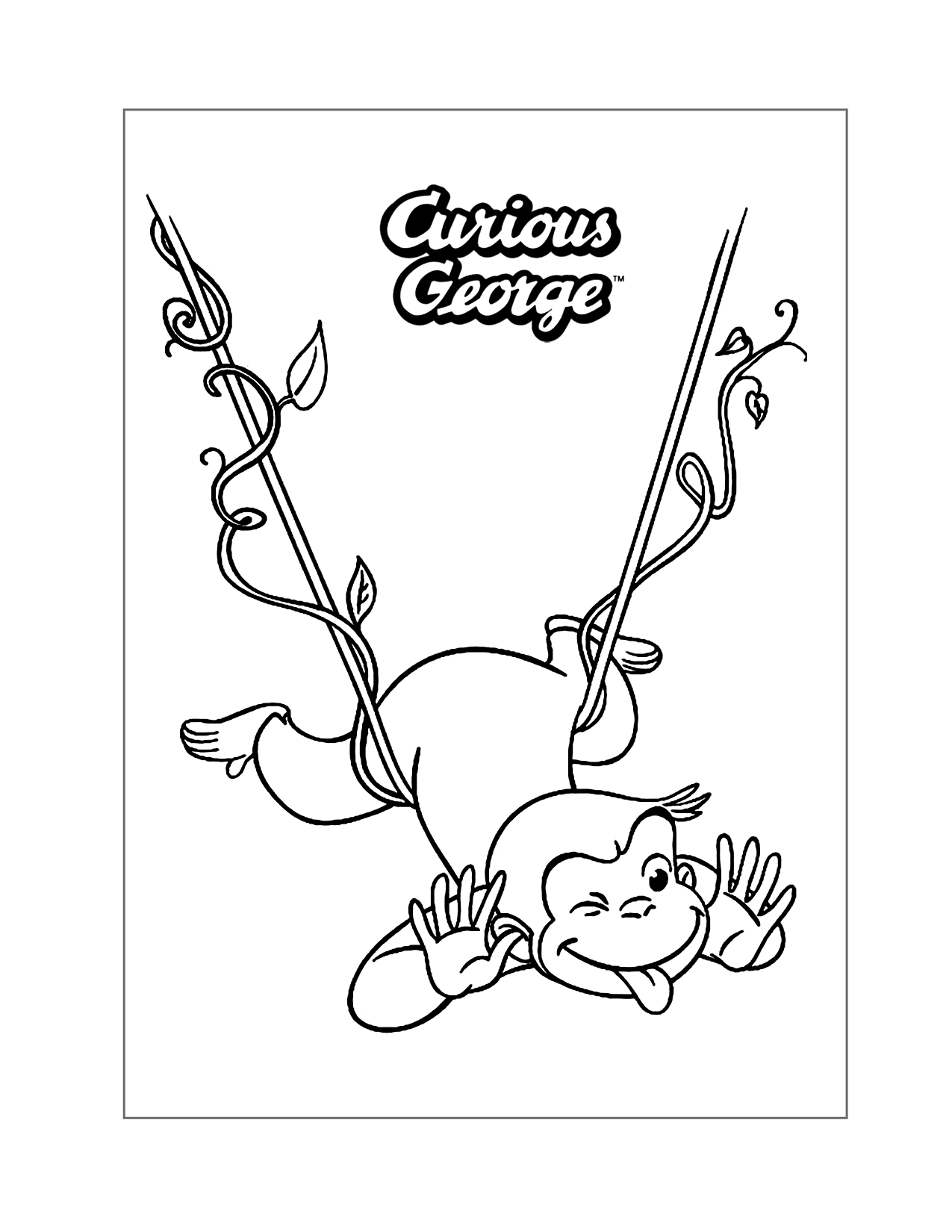 Curious George Neener Coloring Page