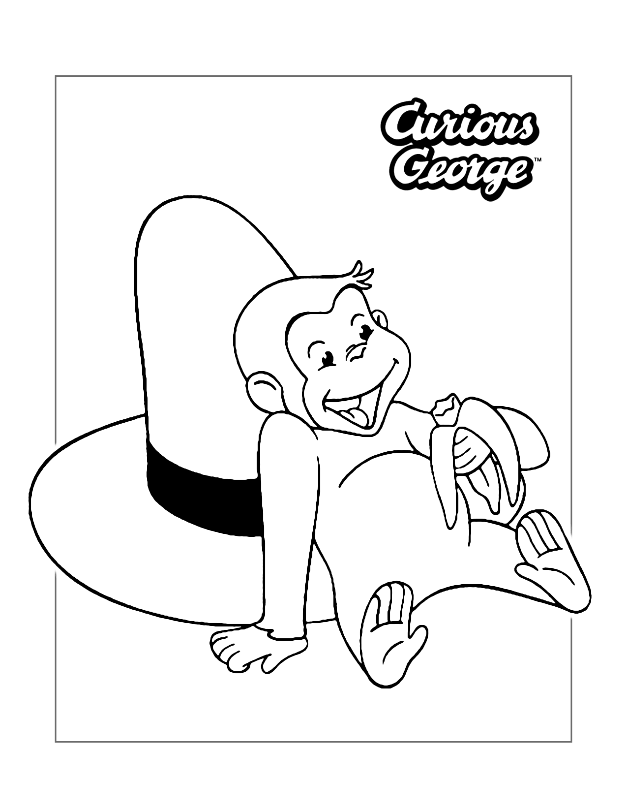 Curious George And The Yellow Hat Coloring Page
