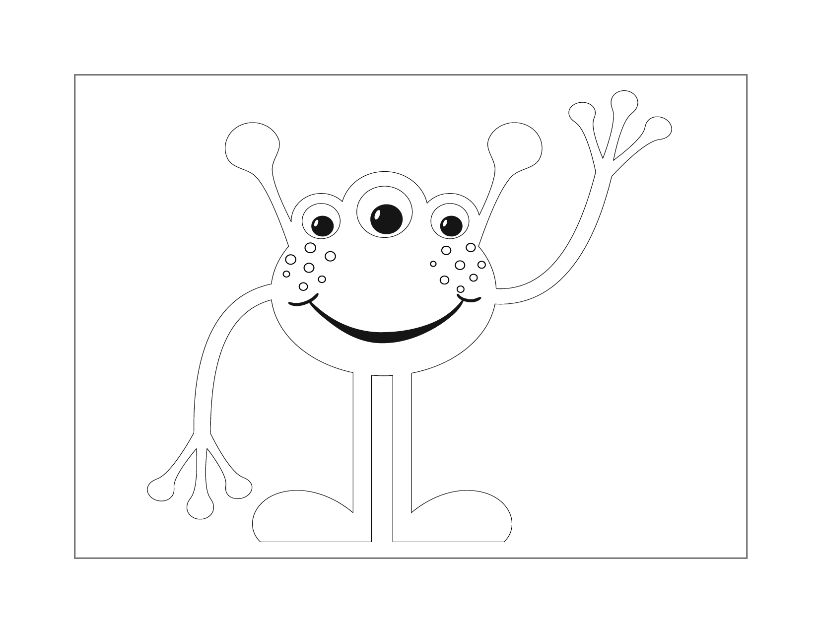 Cute Alien Saying Hello Coloring Page