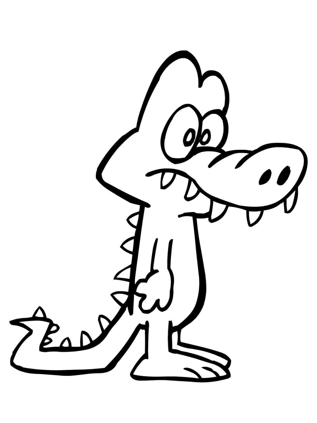 Cute Alligator Coloring Pages for Kids