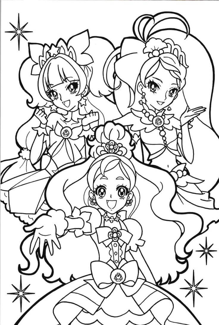 Cute Anime Princesses Coloring Pages