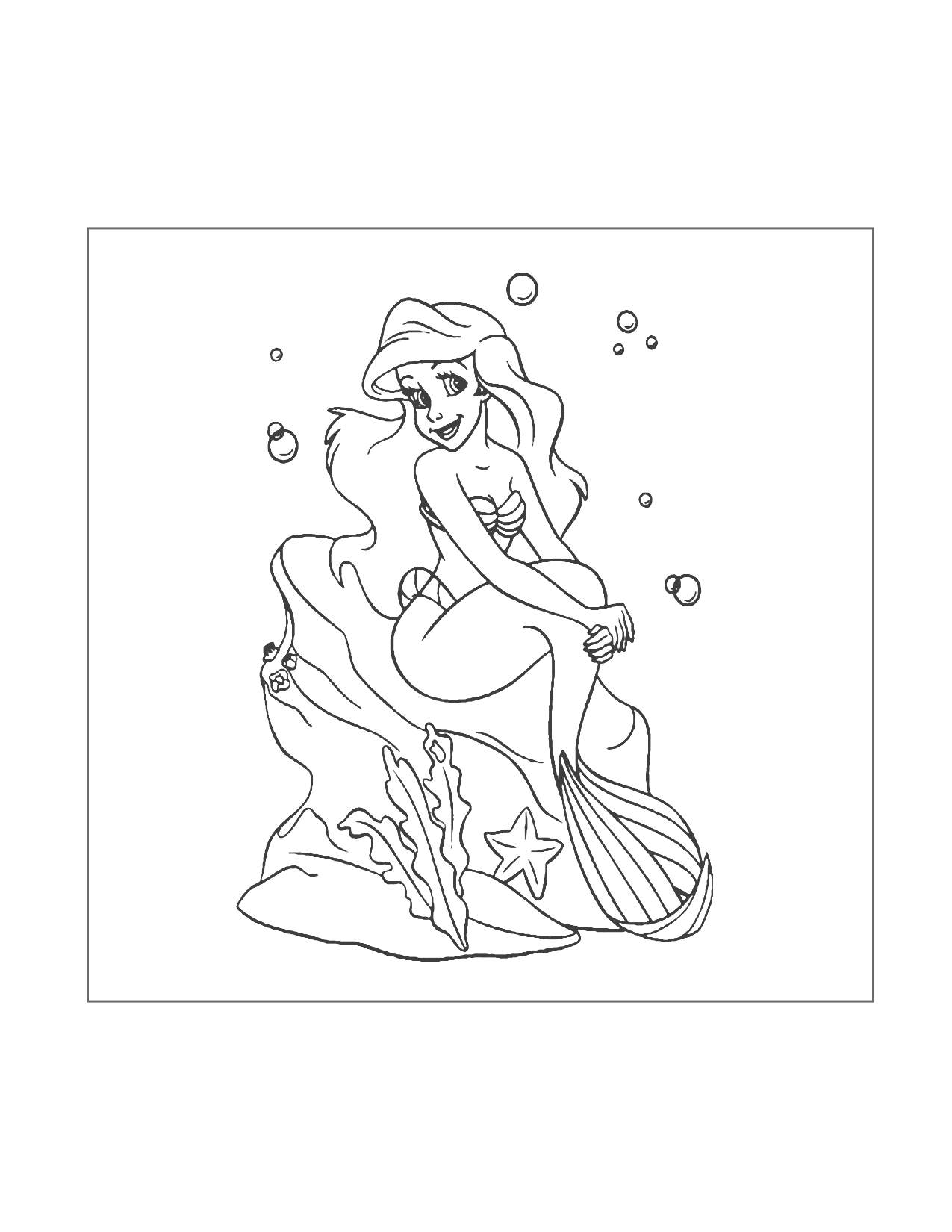 Cute Ariel Coloring Page