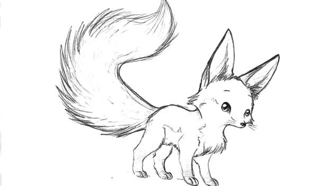 Cute Baby Fox Coloring Page