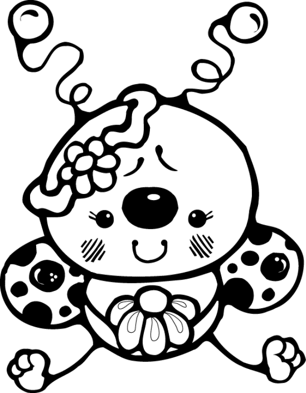Cute Baby Ladybug Coloring Page
