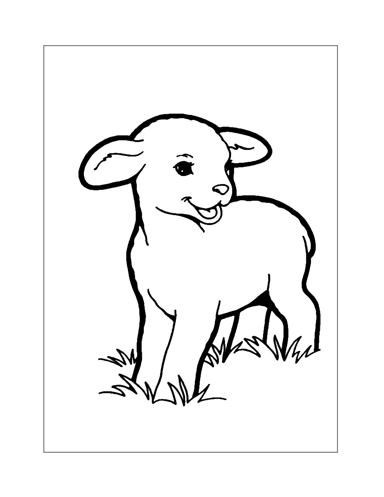 Cute Baby Lamb Coloring Page