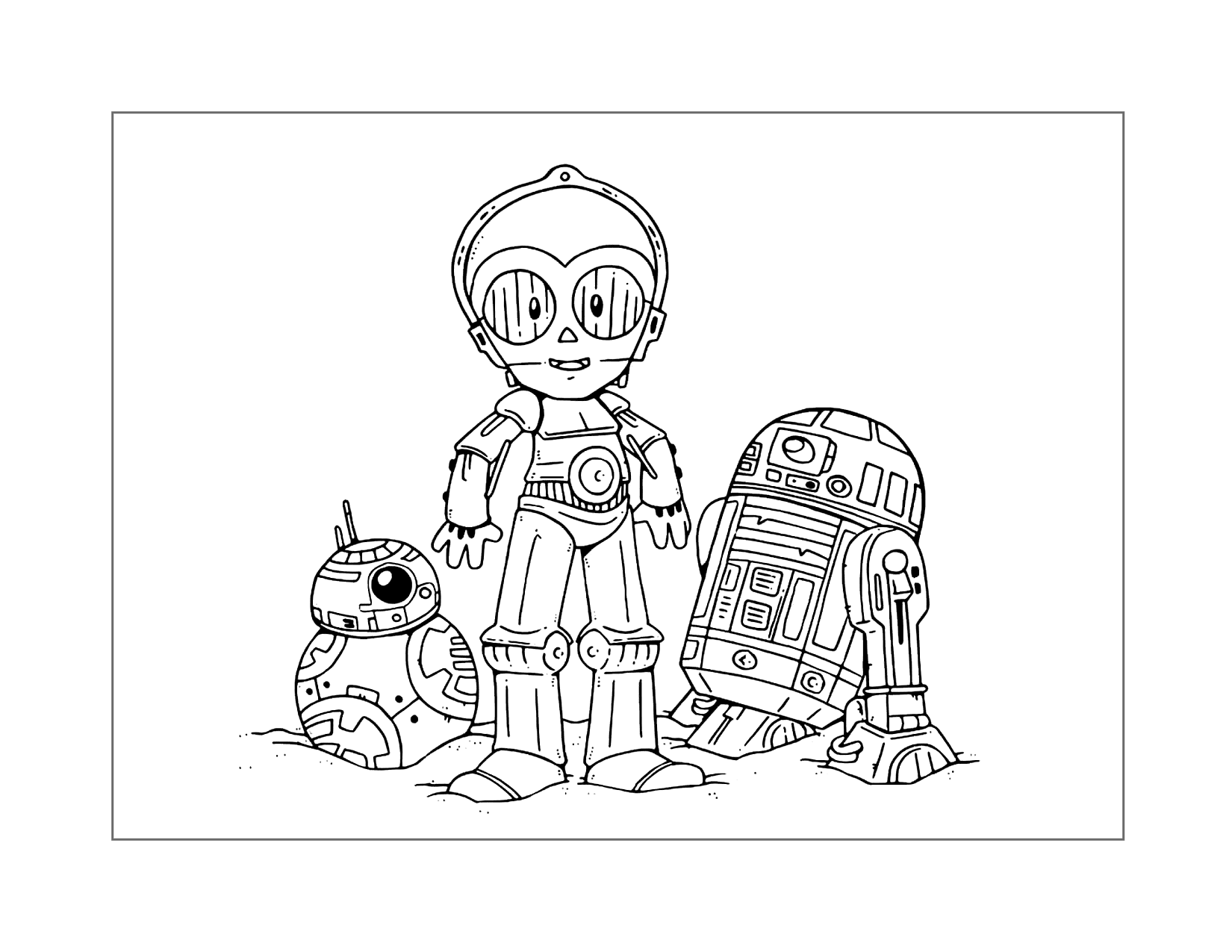 Cute Baby Robot Star Wars Coloring Page