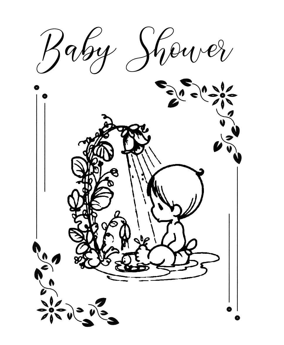 Cute Baby Shower Coloring Page