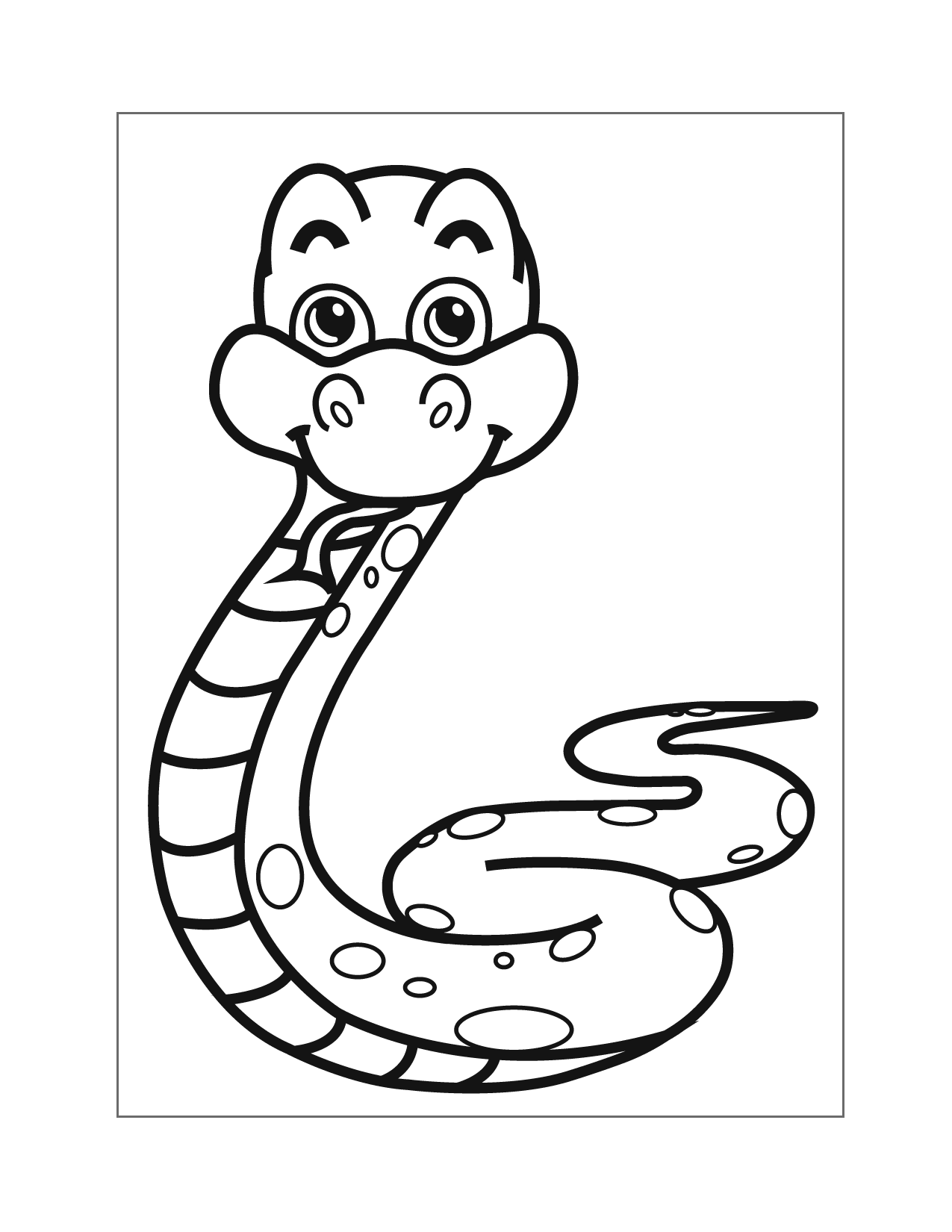 Cute Baby Snake Coloring Page