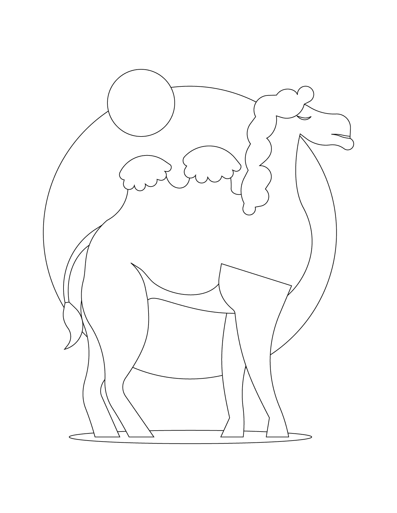 Cute Camel For Coloring