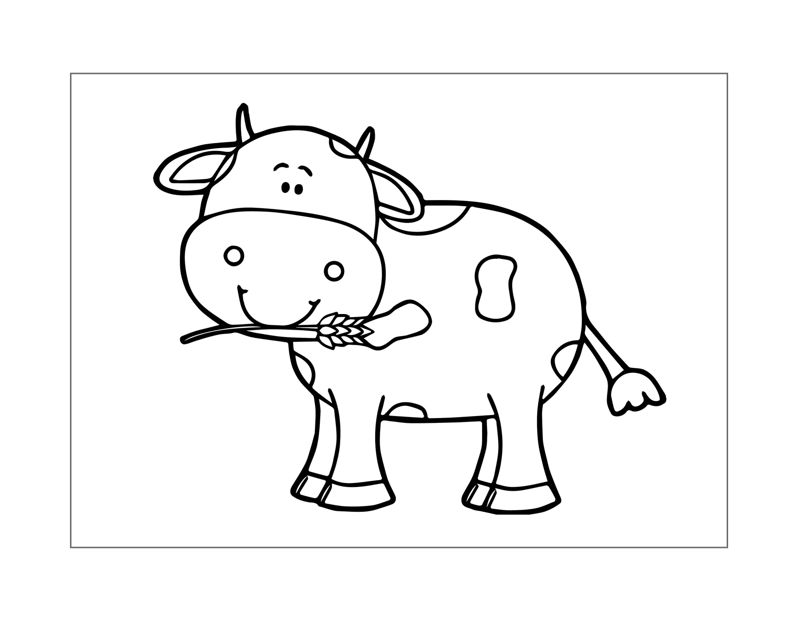 Cute Cartoon Cow Coloring Page