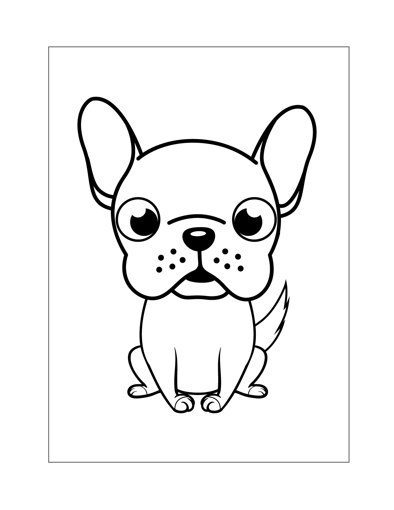 Cute Cartoon Dog Coloring Page