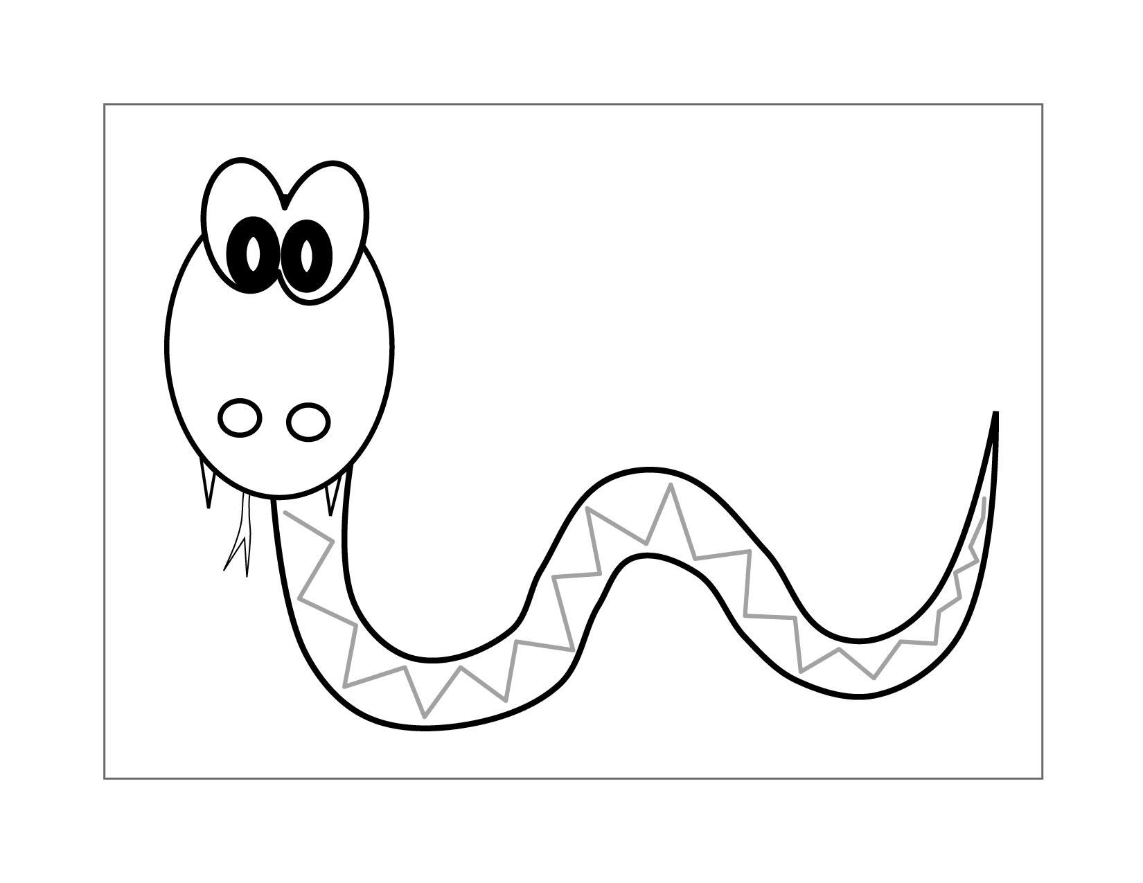 Cute Cartoon Snake Coloring Page