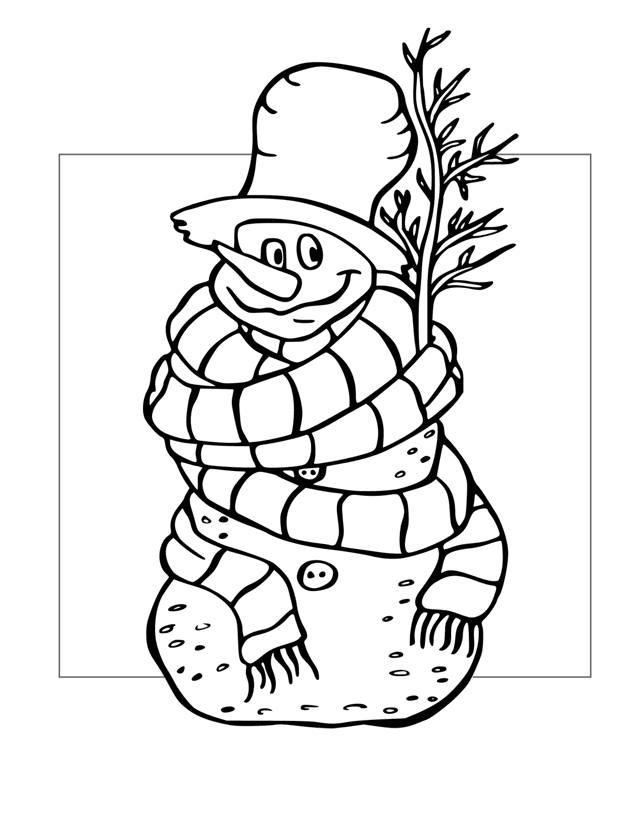 Cute Christmas Snowman Coloring Page