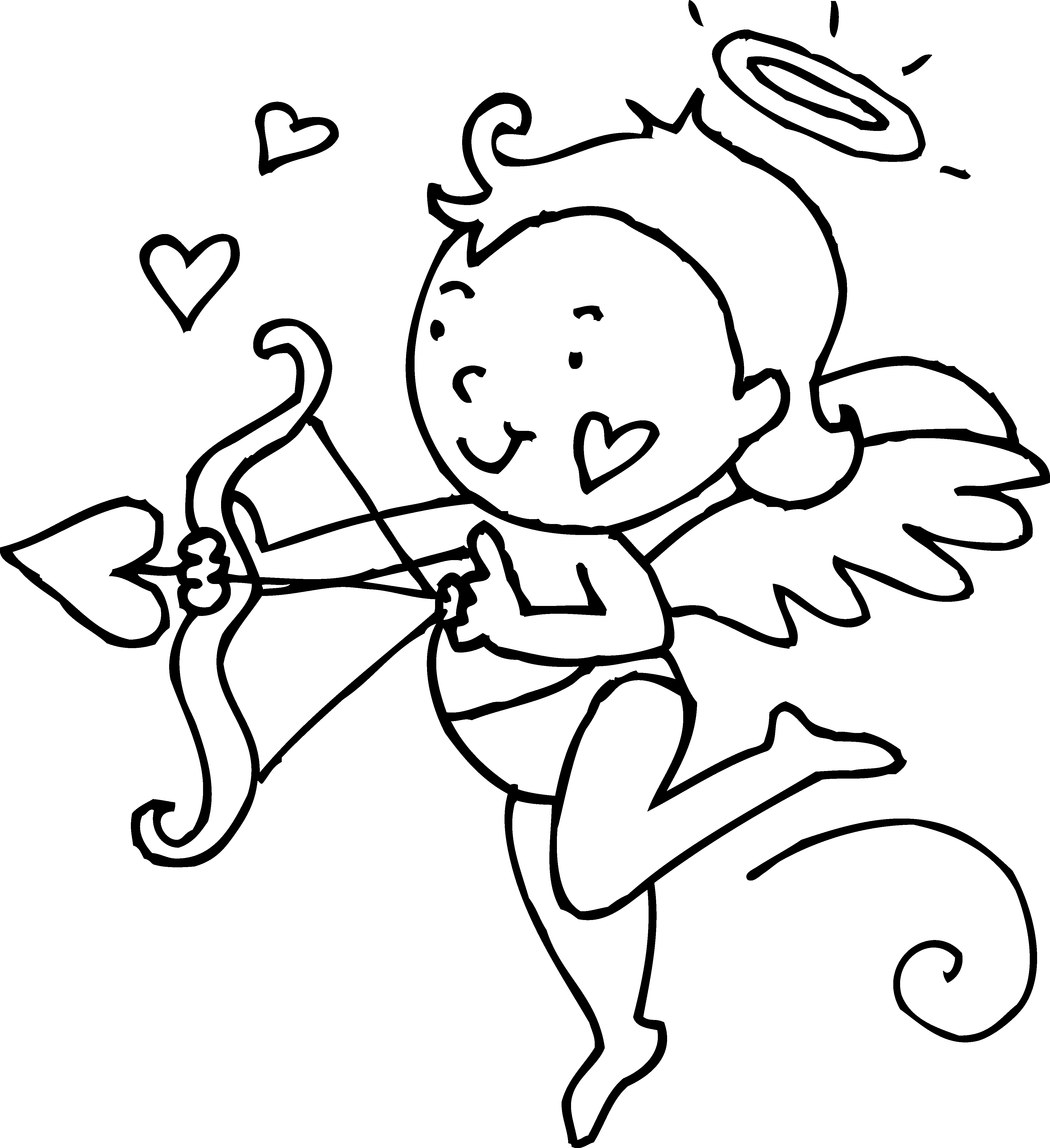 Cute Cupid Valentines Day Coloring Page