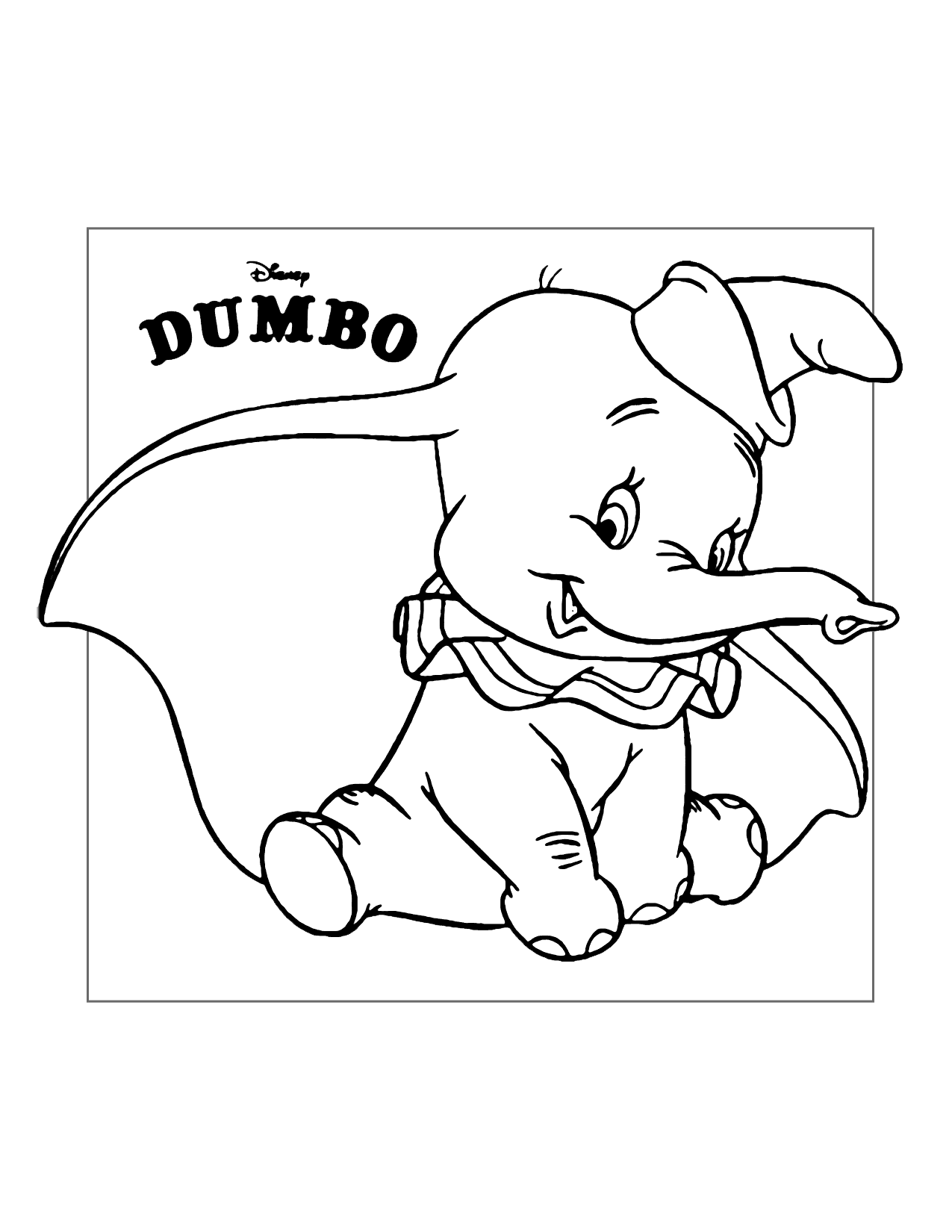 Cute Dumbo Coloring Page