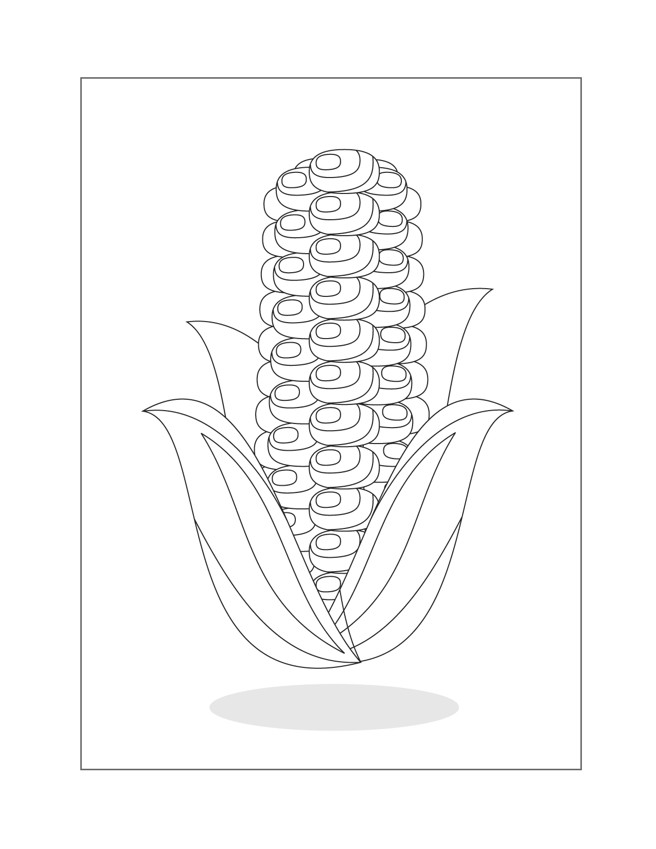 Cute Ear Of Corn Coloring Page
