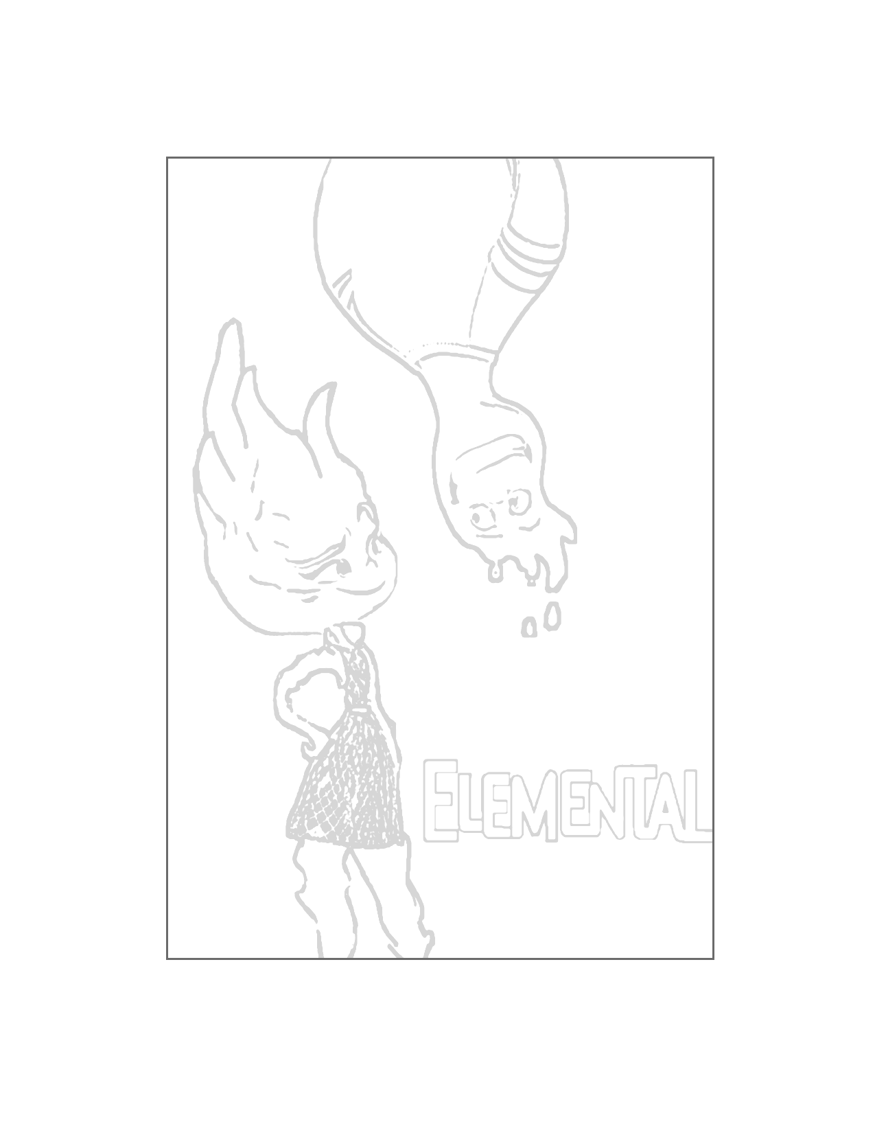 Cute Elemental Tracing Coloring Page