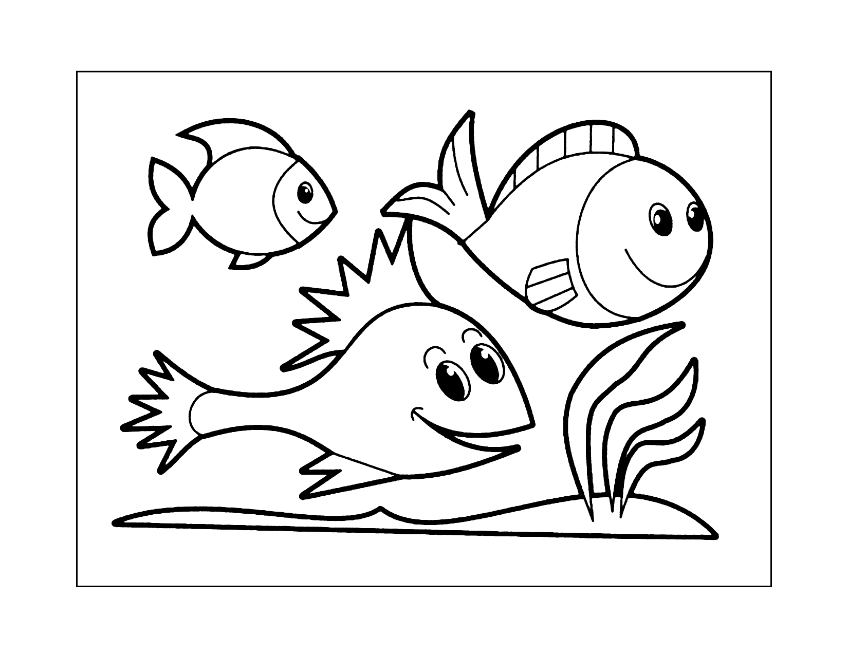Cute Fish In The Sea Coloring Page