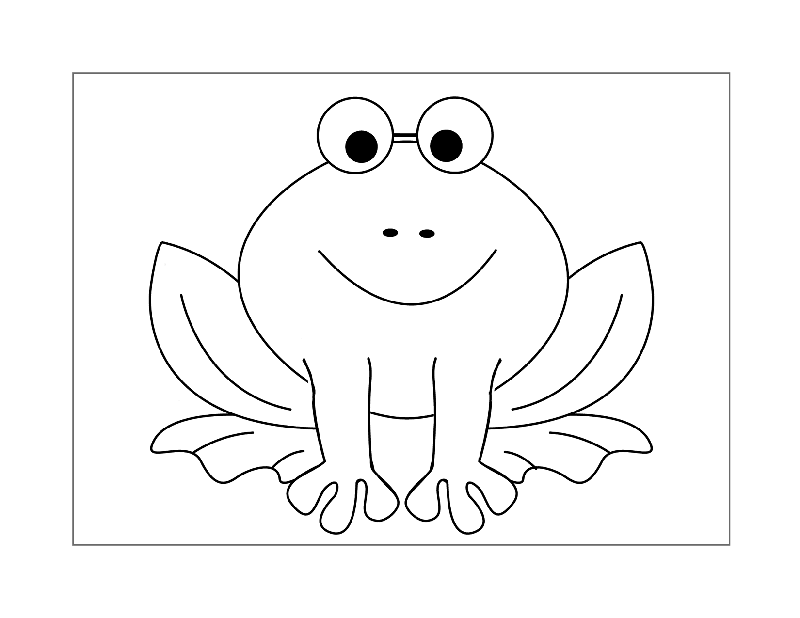 Cute Frog For Preschool Coloring Page
