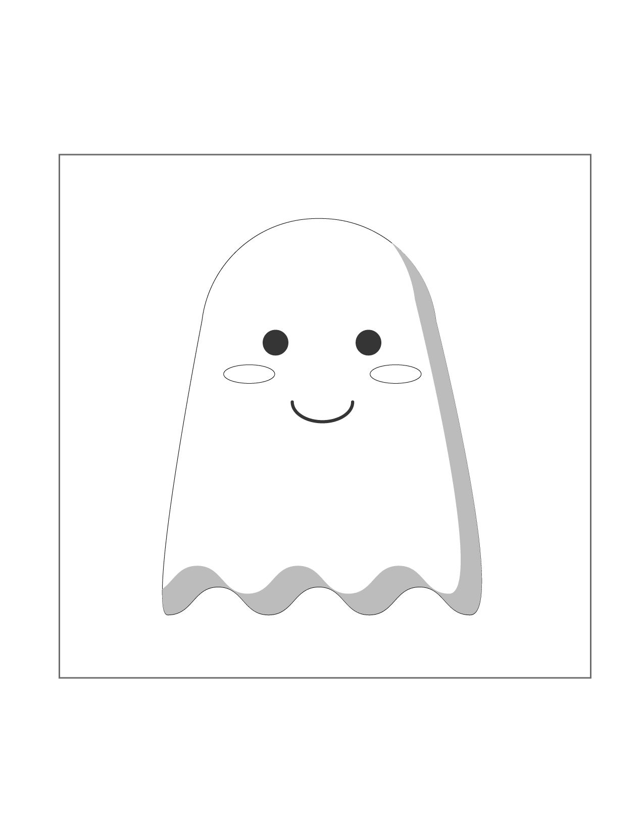 Cute Ghost Art For Coloring