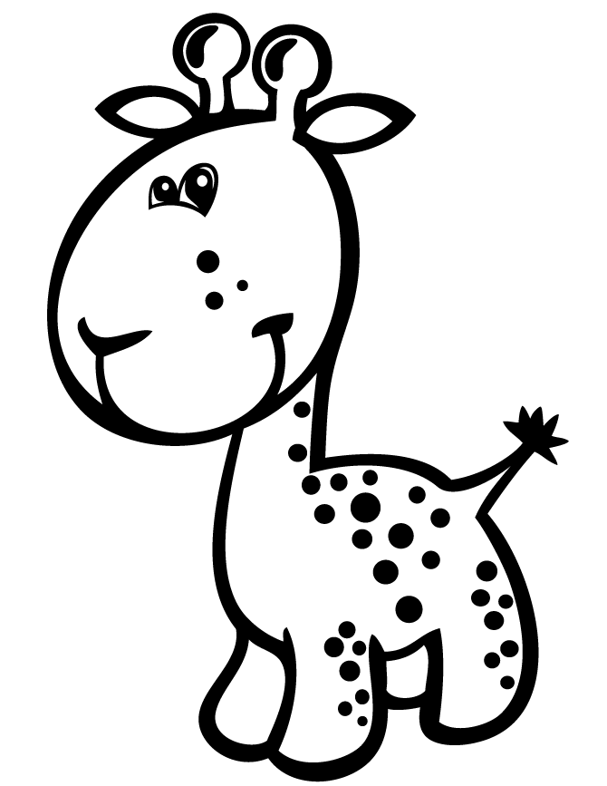 Cute Giraffe Preschool Coloring Pages