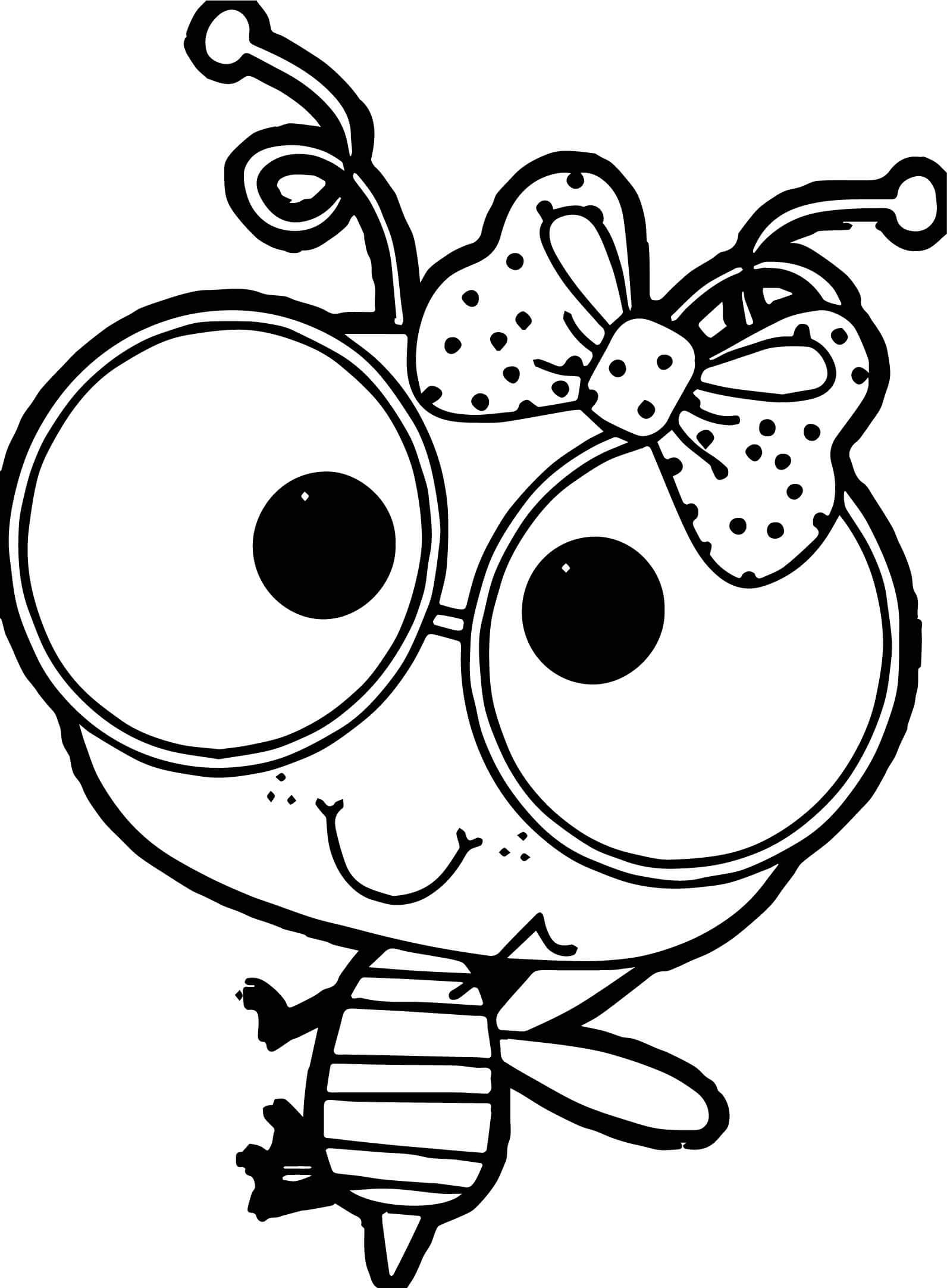 Cute Girl Bee Coloring Page