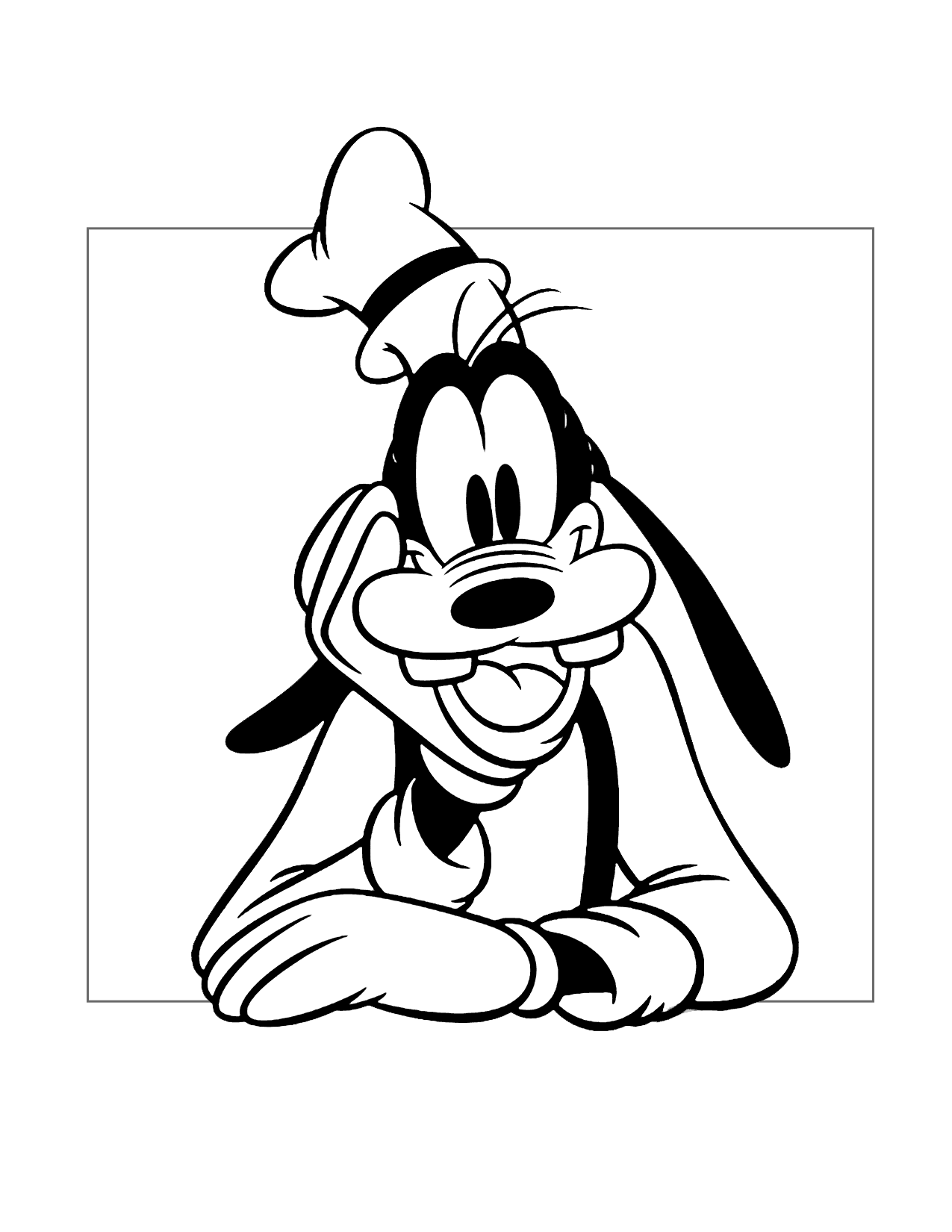 Cute Goofy Coloring Page