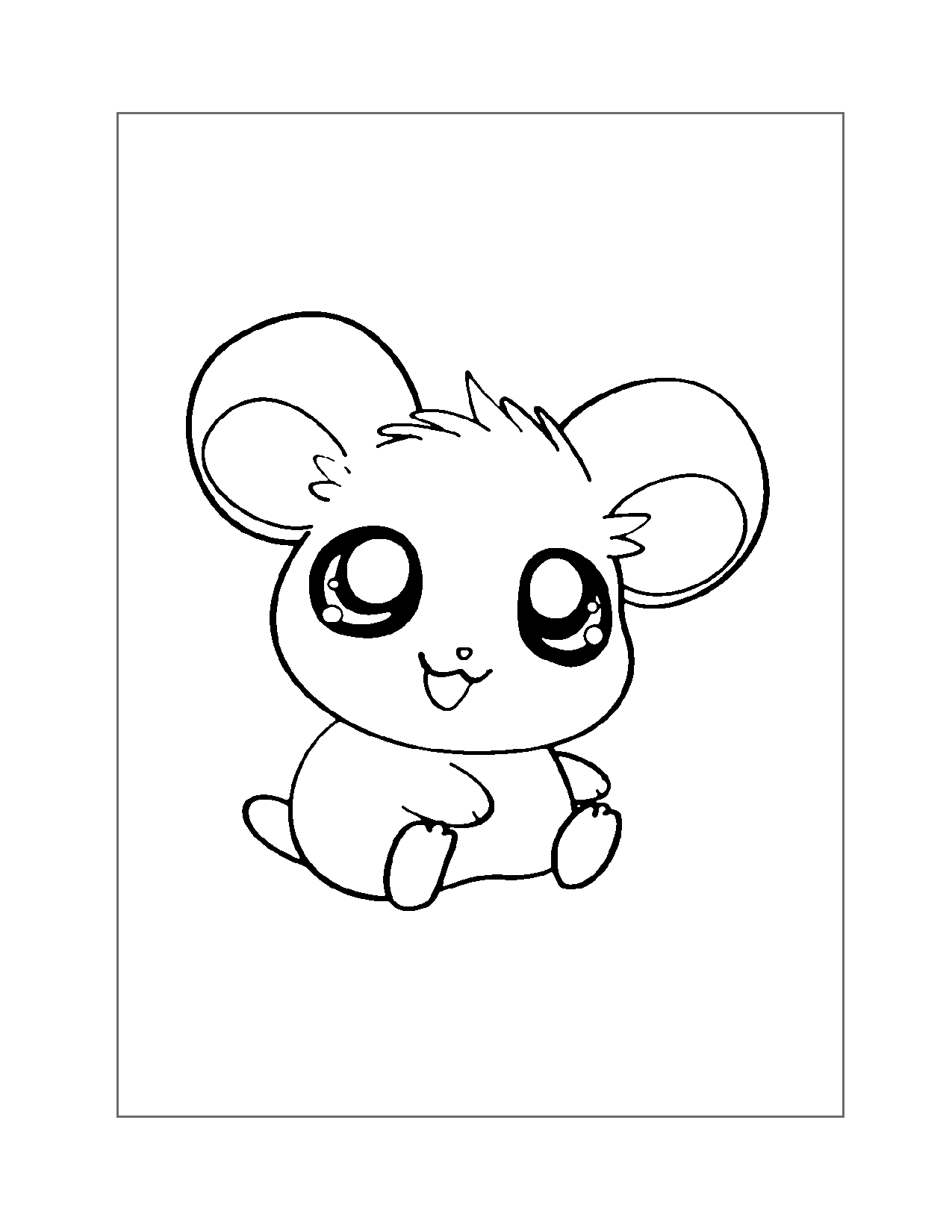 Cute Hamster Coloring Page