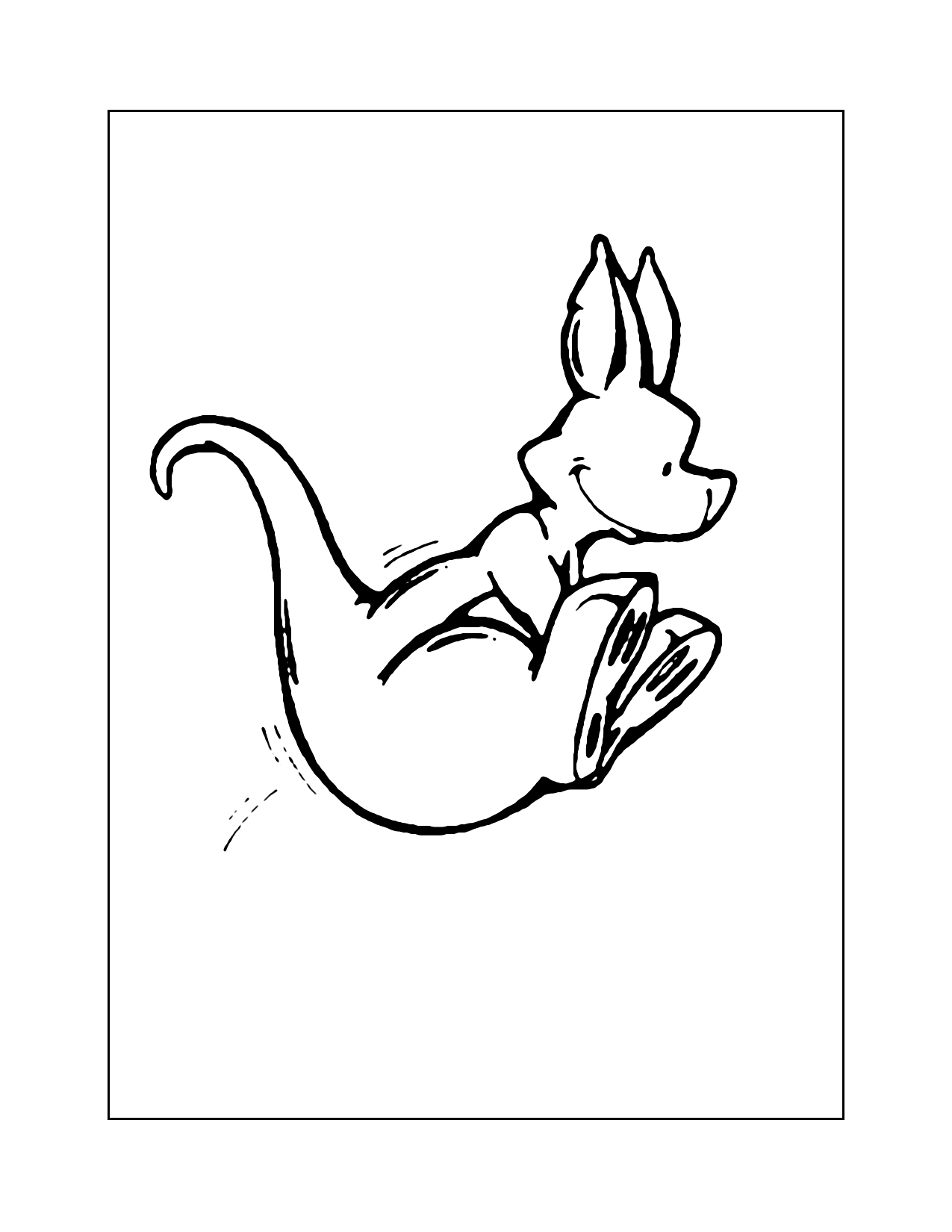 Cute Hopping Kangaroo Coloring Page