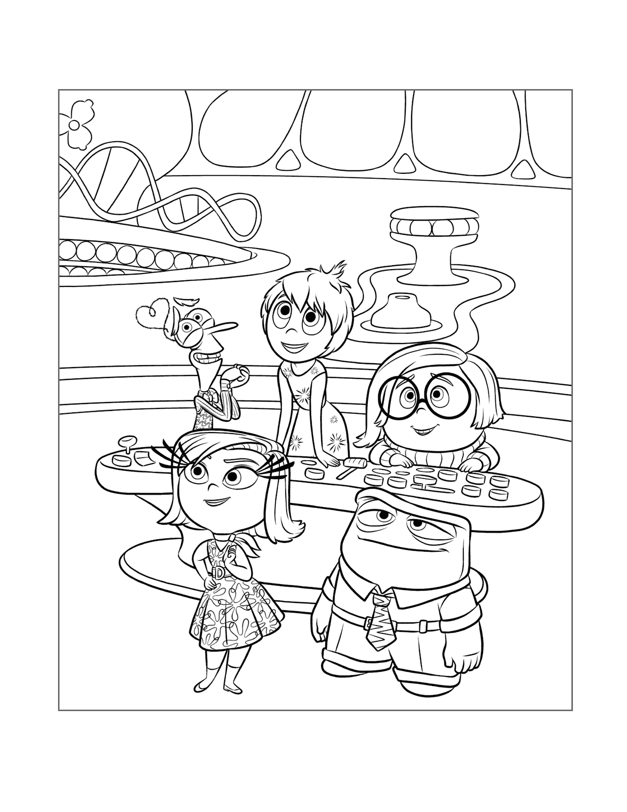 Cute Inside Out Coloring Pages