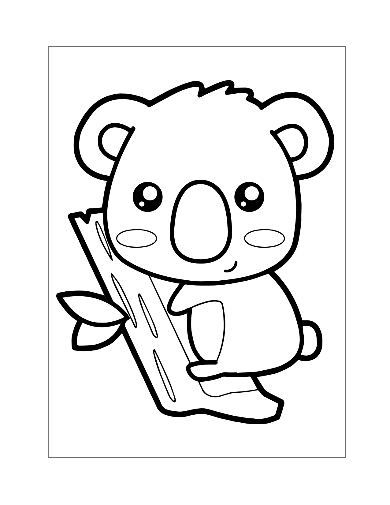 Cute Koala Bear Coloring Page