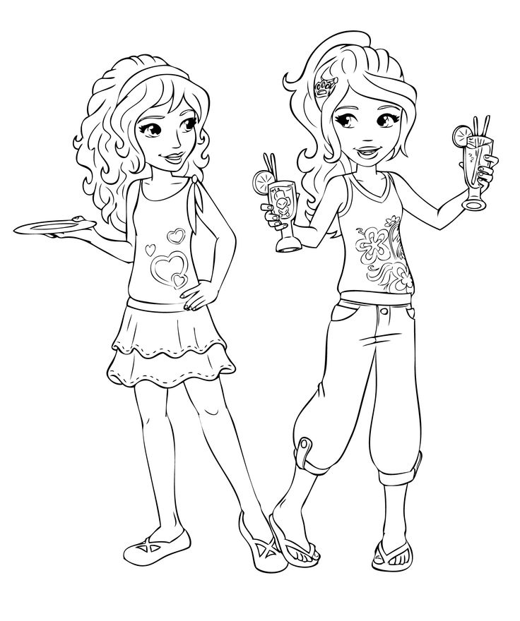 Cute Lego Friends Coloring Page