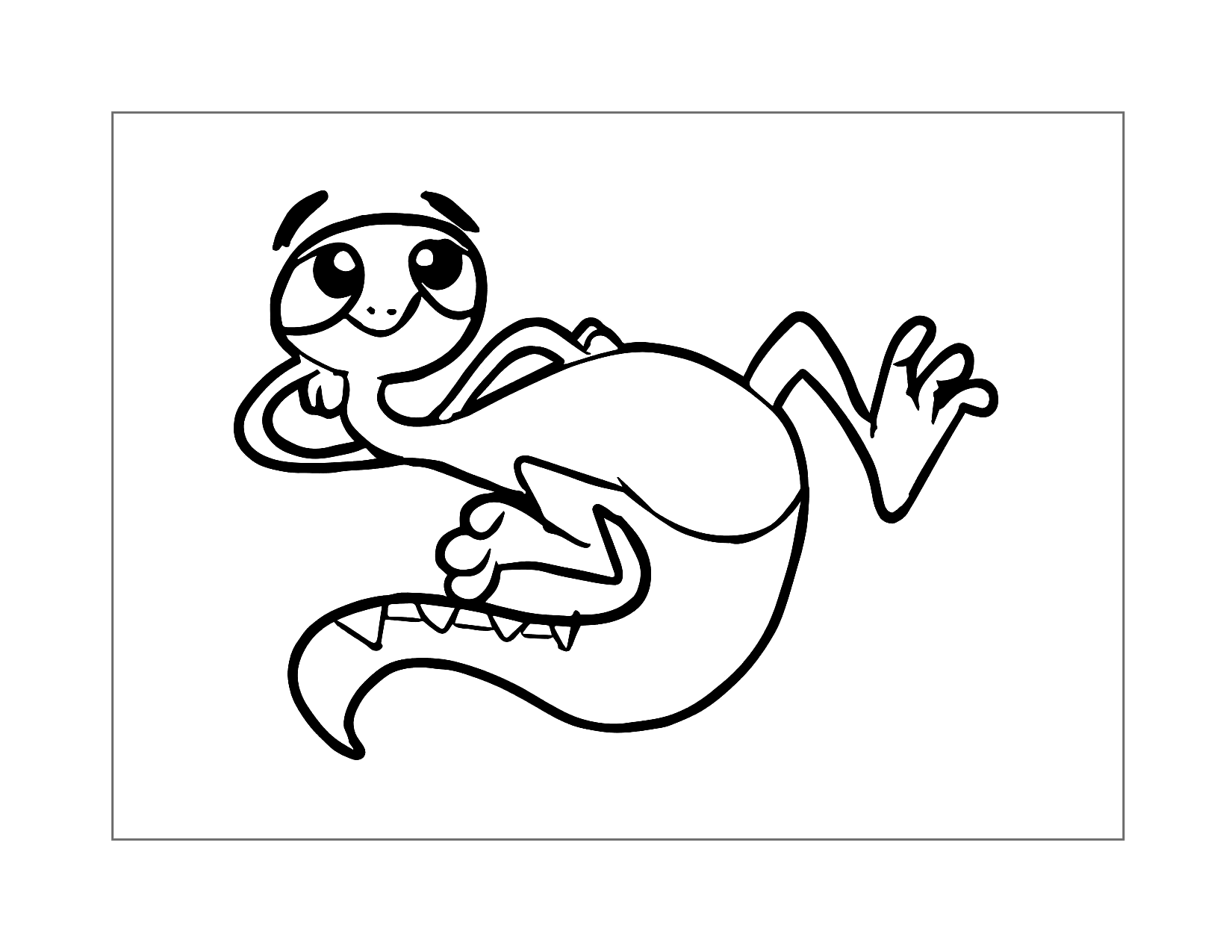 Cute Lizard Coloring Page