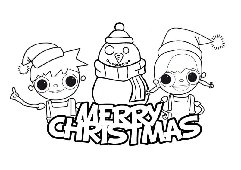 Cute Merry Christmas Coloring Pages