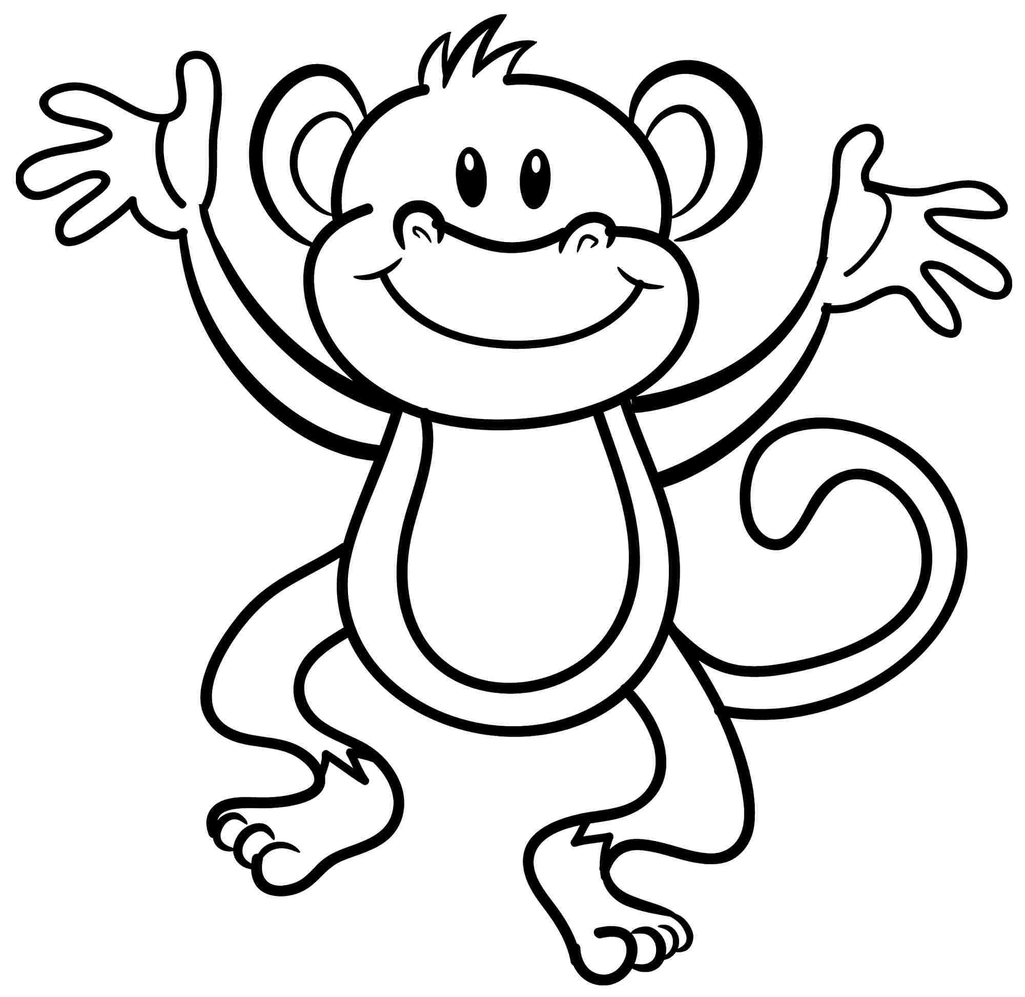 Cute Monkey Preschool Coloring Pages