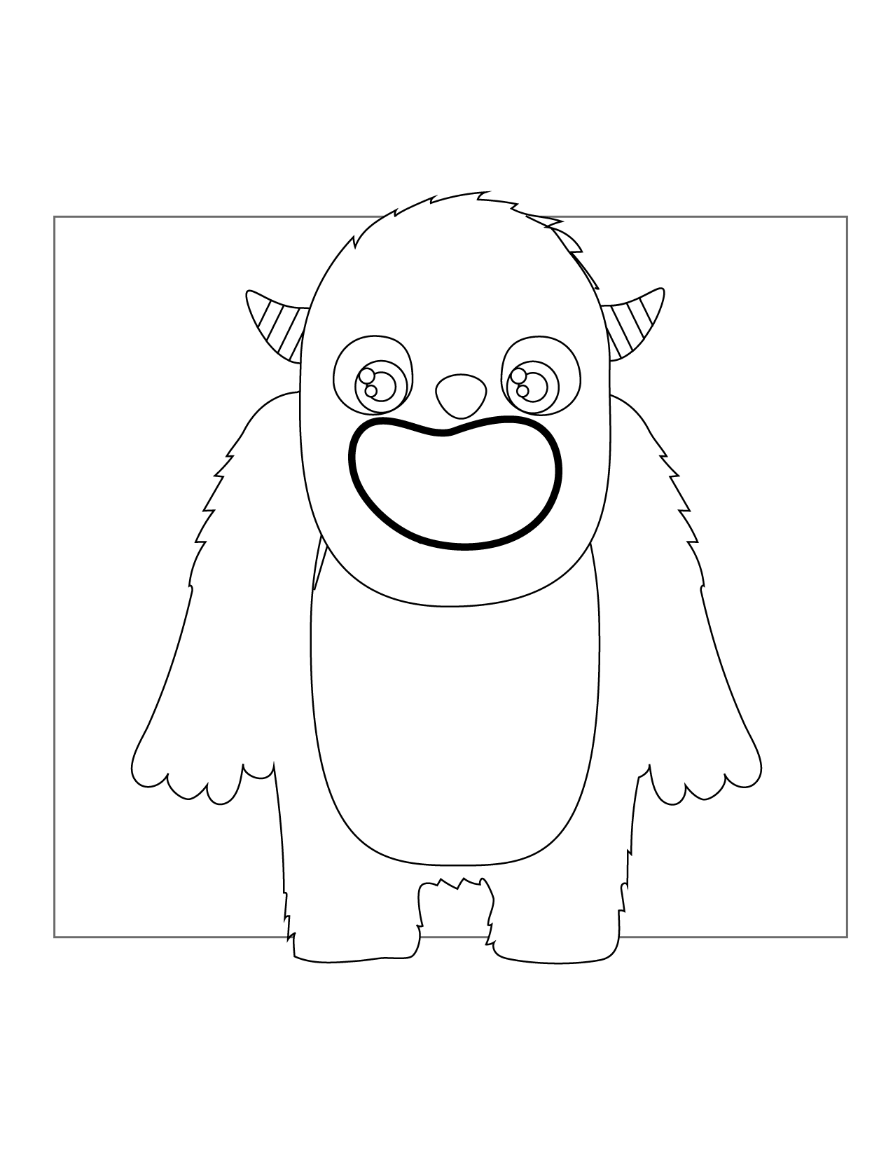 Cute Monster Coloring Page 02