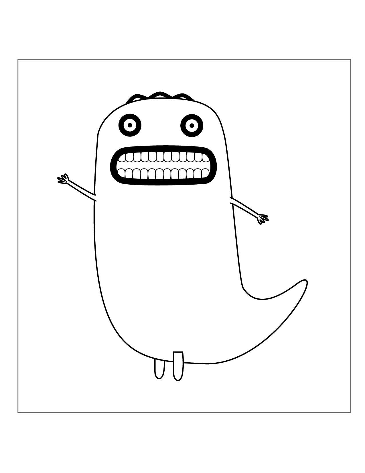 Cute Monster Coloring Page 08