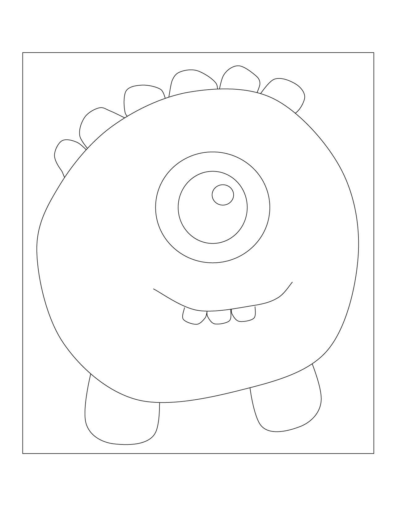Cute Monster Coloring Page 09