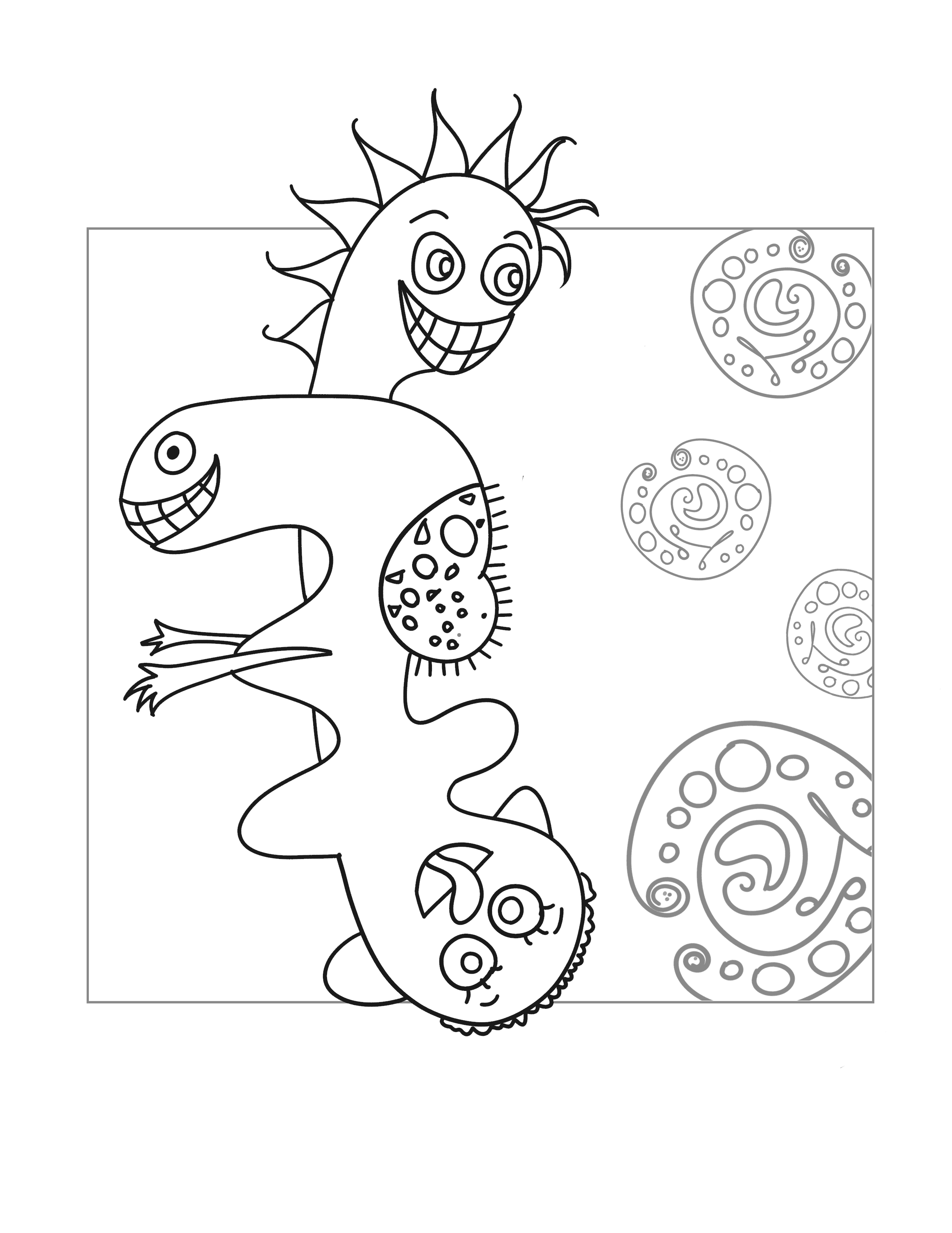 Cute Monster Glob Coloring Page