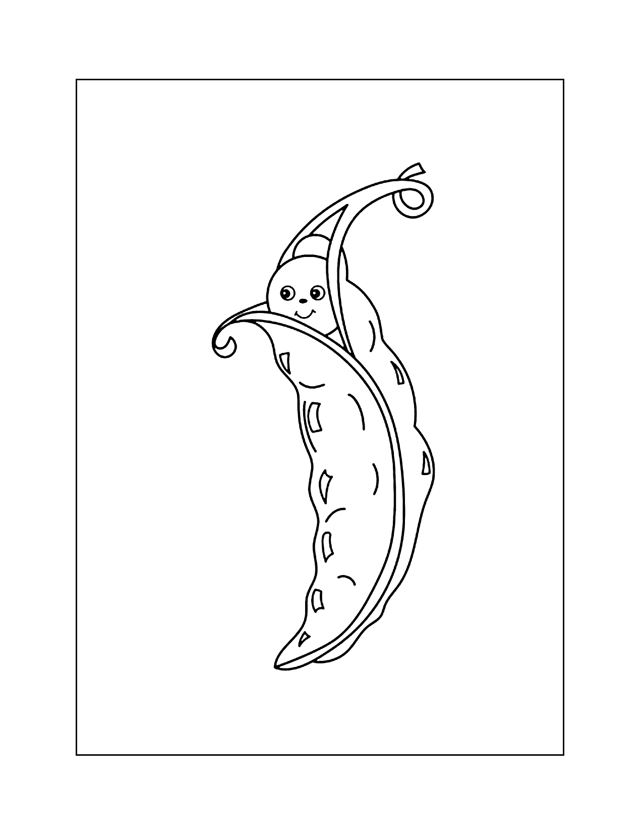 Cute Pea Coloring Page