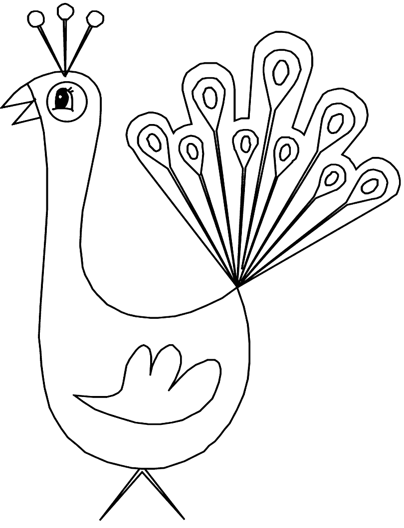 Cute Peacock Art Coloring Page