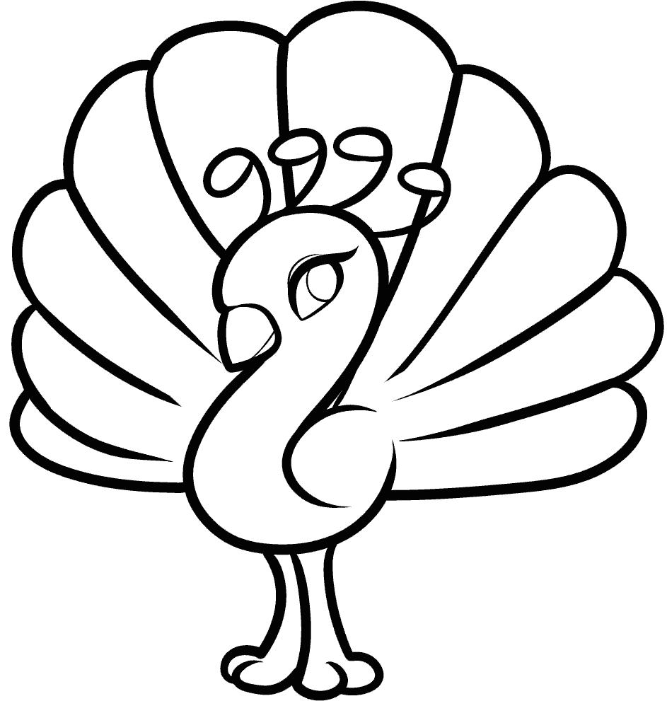 Cute Peacock Coloring Page