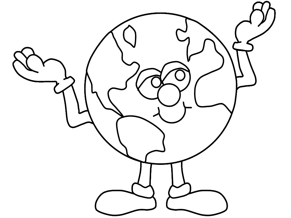 Cute Planet Earth Coloring Page