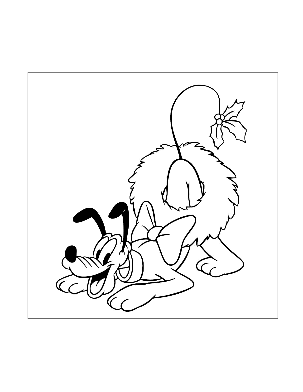 Cute Pluto Christmas Coloring Page