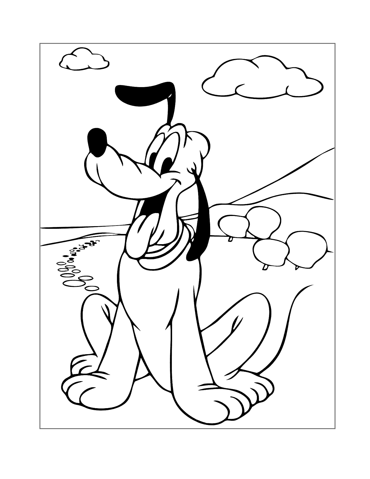 Cute Pluto Coloring Page