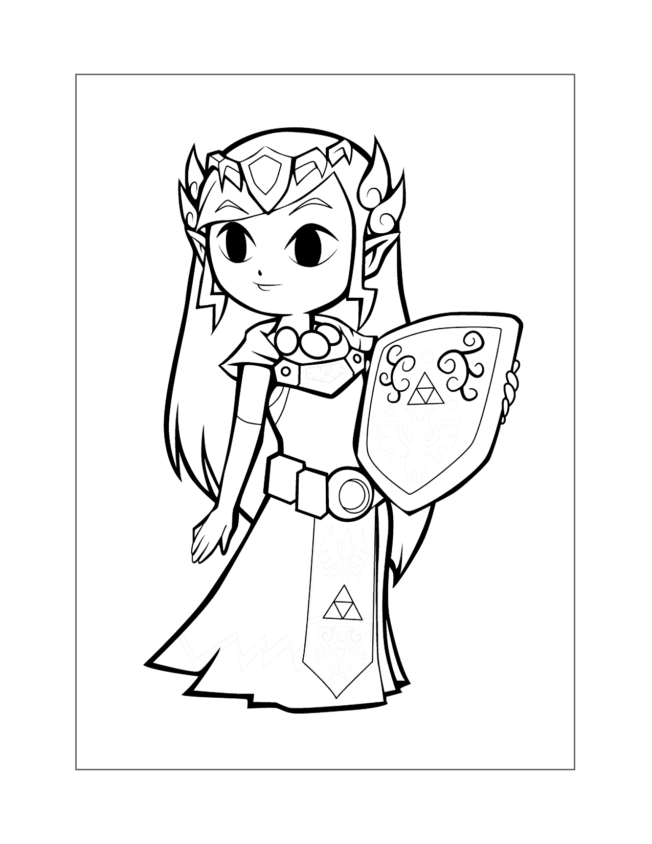 Cute Princess Zelda Coloring Page