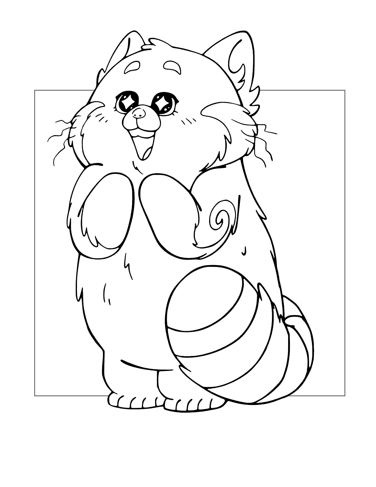 Cute Red Panda Mei Turning Red Coloring Page