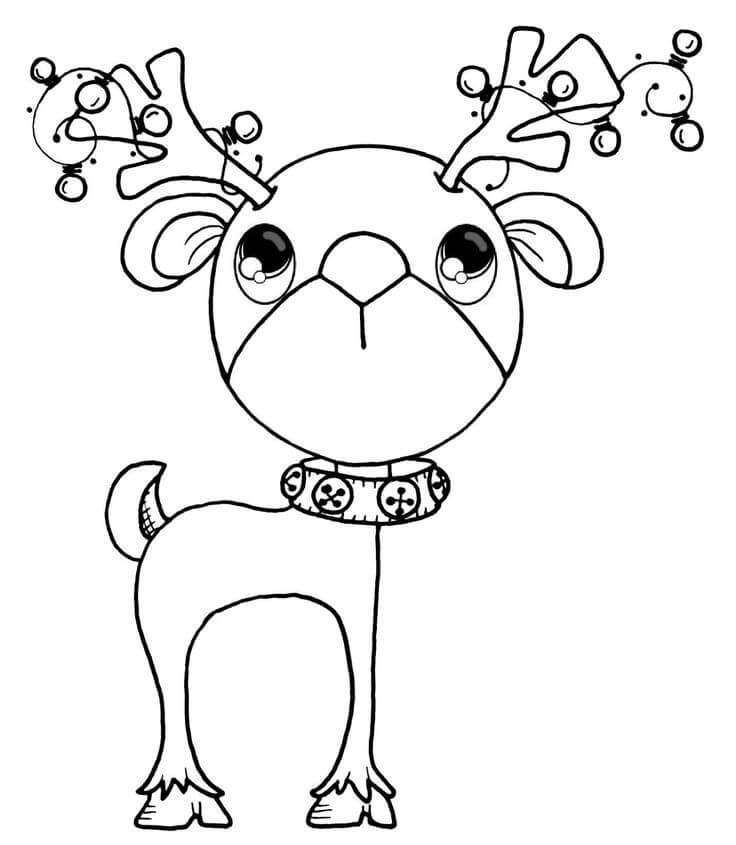 Cute Reindeer Coloring Pages2